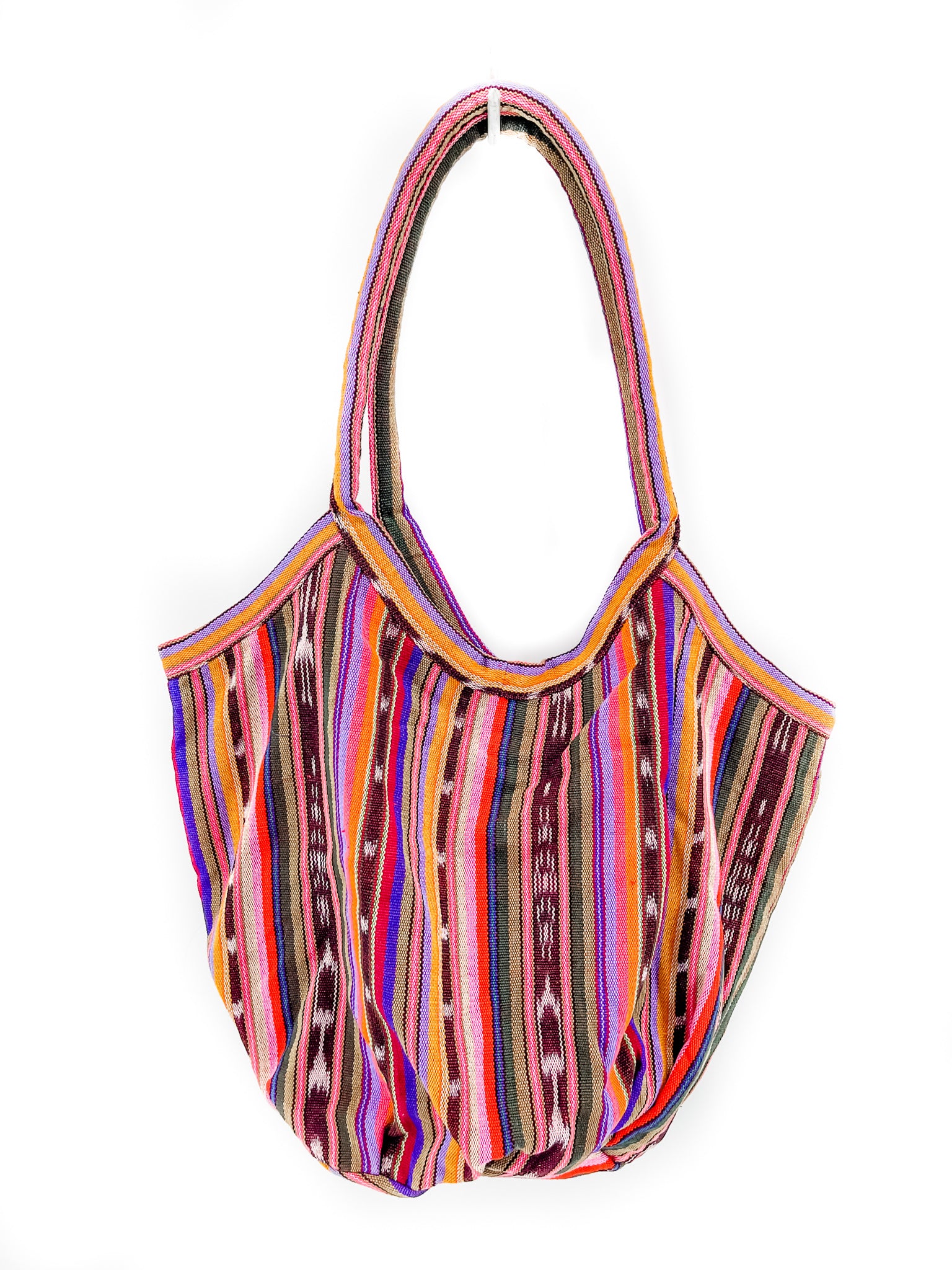 【AAKE】SUMMER STRIPE TERRY BAG Terry Cloth Tote with Fringe Tassel Pull Assorted 4 Colors